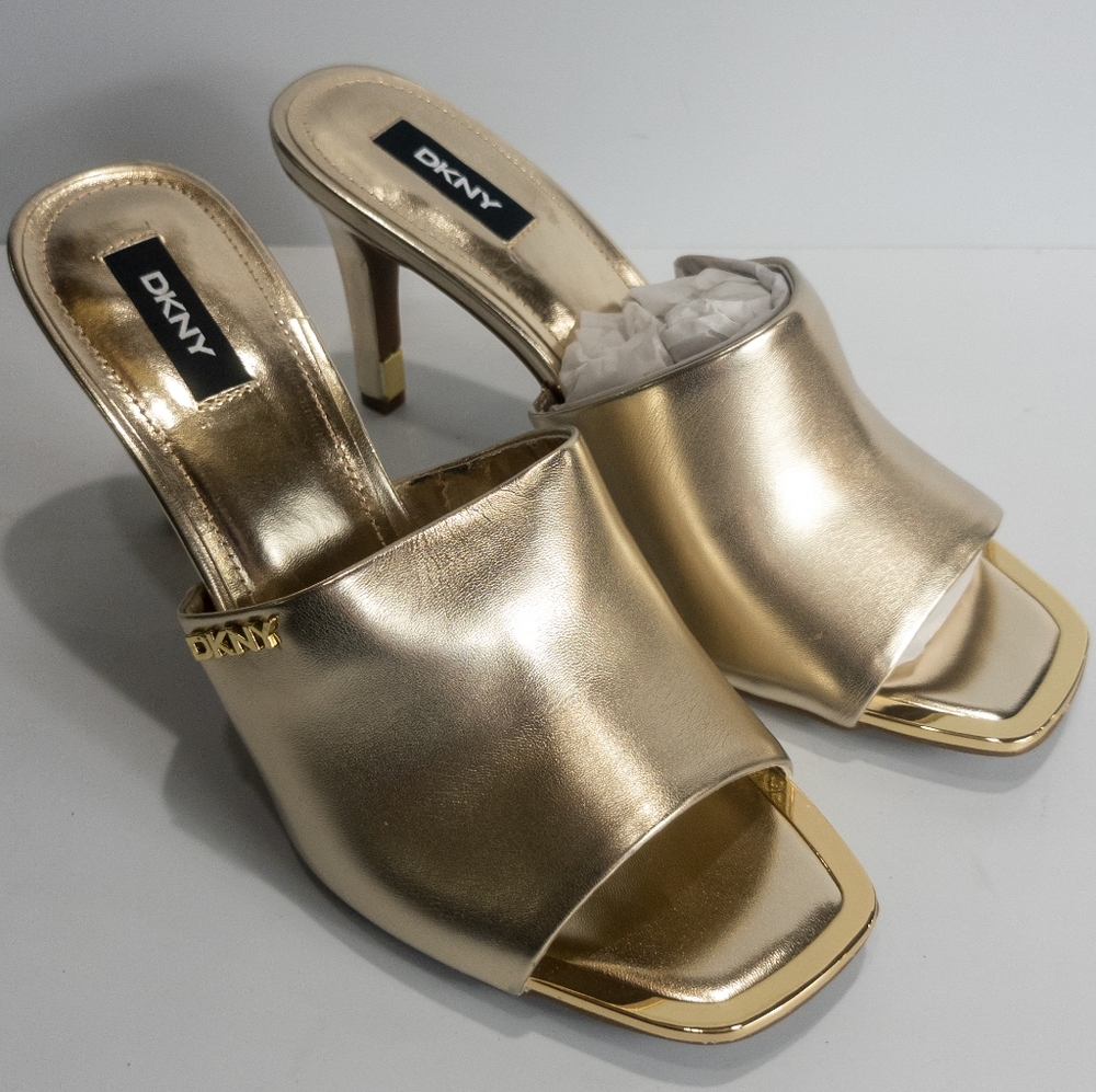 DKNY Bronx Dress Sandals Gold -10 - Picture 2 of 4